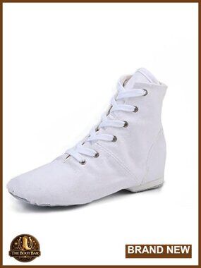 Womens Jazz Dance Shoes Canvas Split Sole Lace-Up Flats